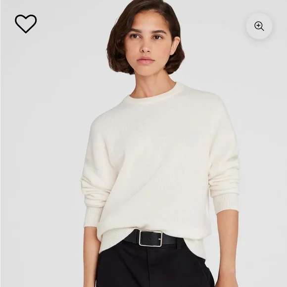 Club Monaco Women's Ivory Crewneck Sweater